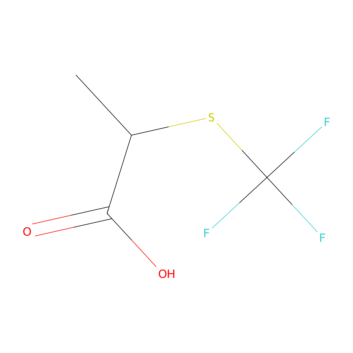 2-[(Trifluoromethyl)sulfanyl]propanoic acid molecular structure, CAS 63471-78-3