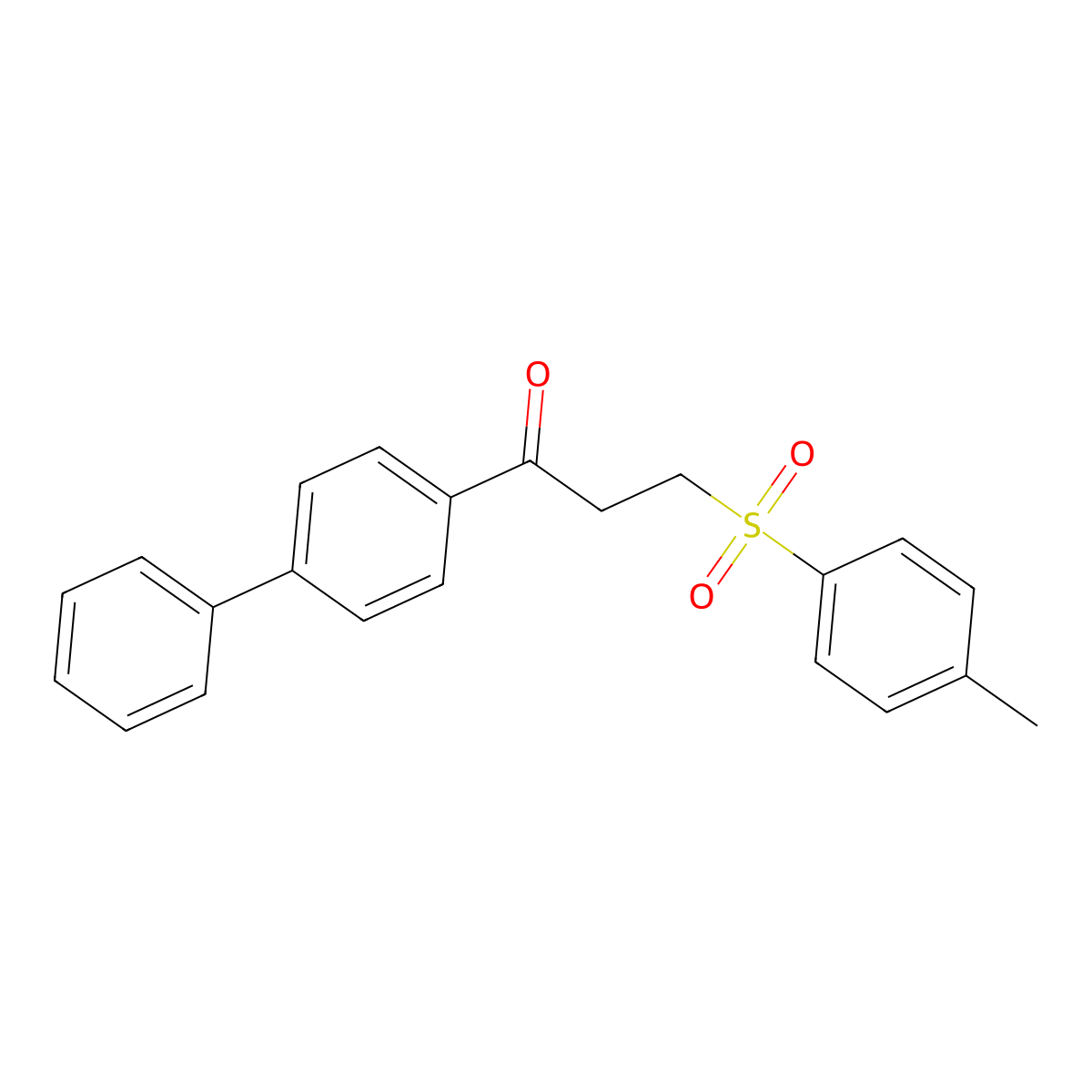 1-(1,1'-Biphenyl)-4-YL-3-((4-methylphenyl)sulfonyl)-1-propanone molecular structure, CAS 63472-09-3