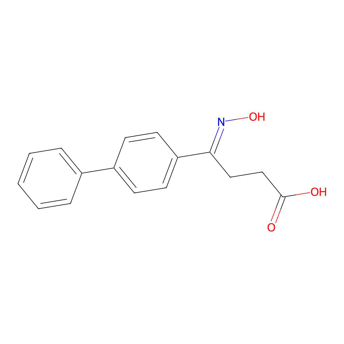 4-hydroxyimino-4-(4-phenylphenyl)butanoic Acid molecular structure, CAS 63472-13-9