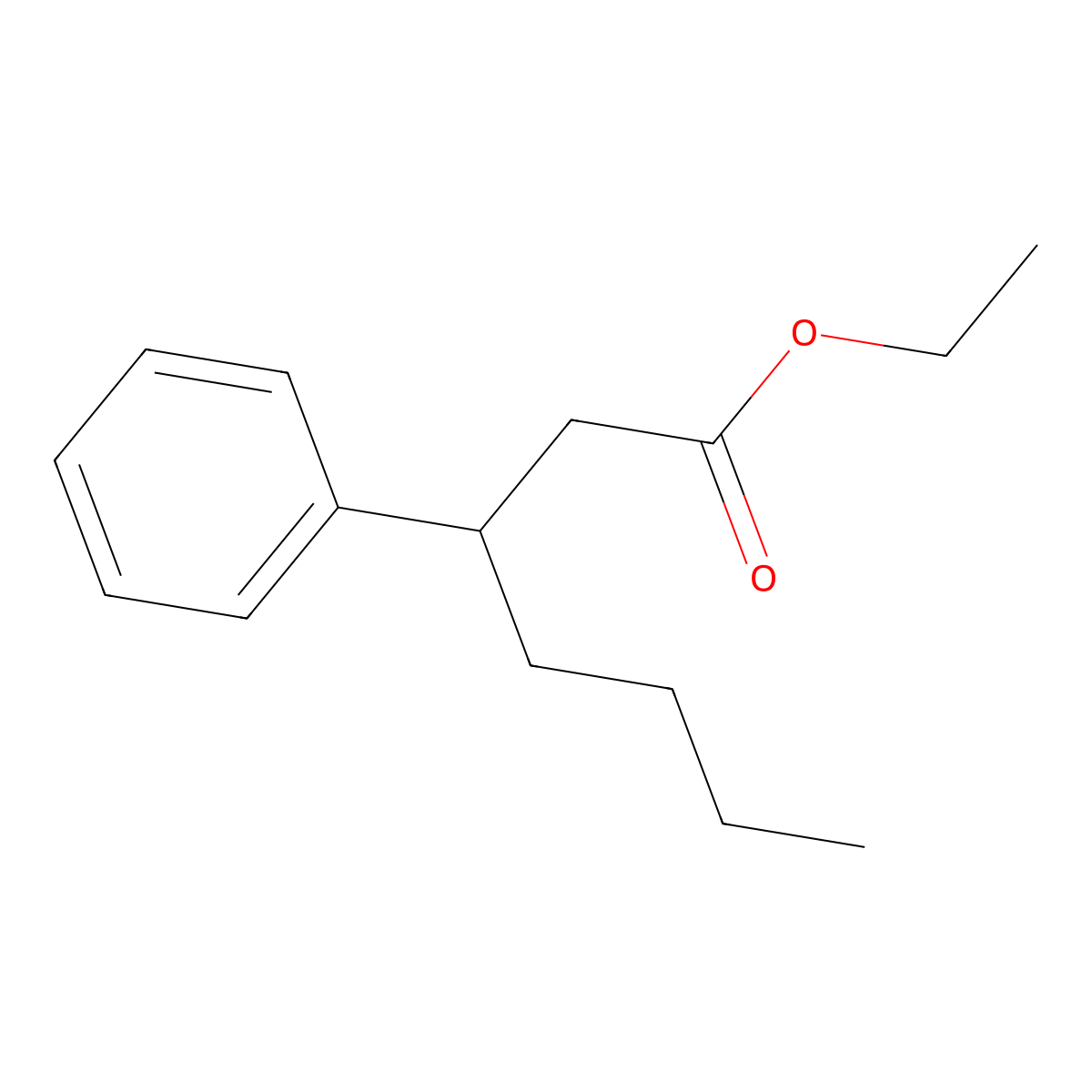 Ethyl 3-phenylheptanoate molecular structure, CAS 63473-85-8