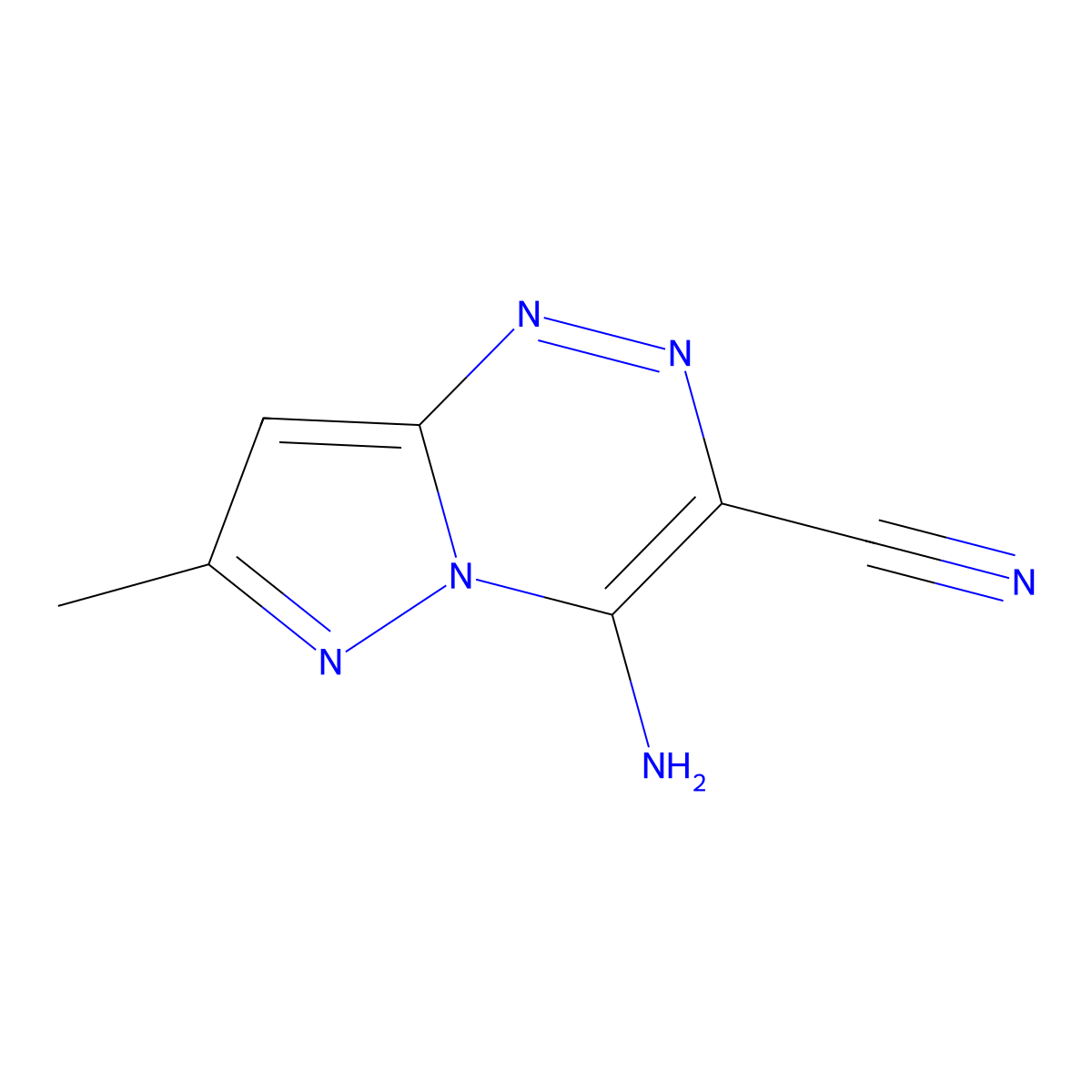 4-Amino-7-methylpyrazolo[5,1-c][1,2,4]triazine-3-carbonitrile molecular structure, CAS 63475-17-2