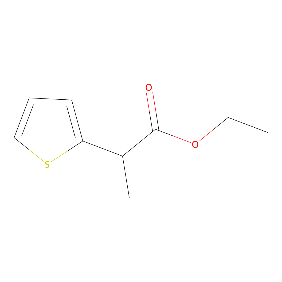2-Thiophen-2-yl-propionic acid ethyl ester molecular structure, CAS 63476-16-4