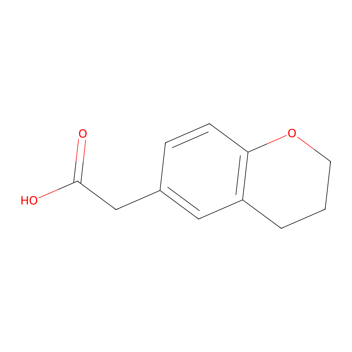 2-(3,4-dihydro-2H-1-benzopyran-6-yl)acetic acid molecular structure, CAS 63476-63-1