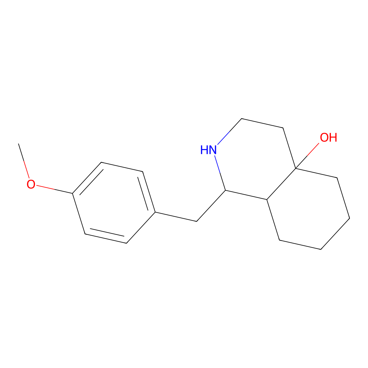 1-(4-Methoxy-benzyl)-octahydro-isoquinolin-4a-ol molecular structure, CAS 63477-92-9