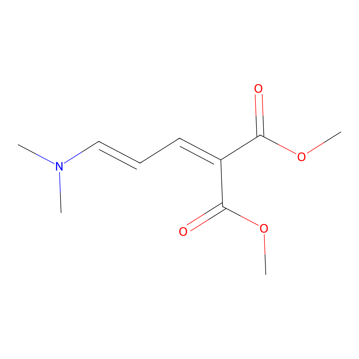 dimethyl 2-[(E)-3-(dimethylamino)prop-2-enylidene]propanedioate molecular structure, CAS 63478-08-0