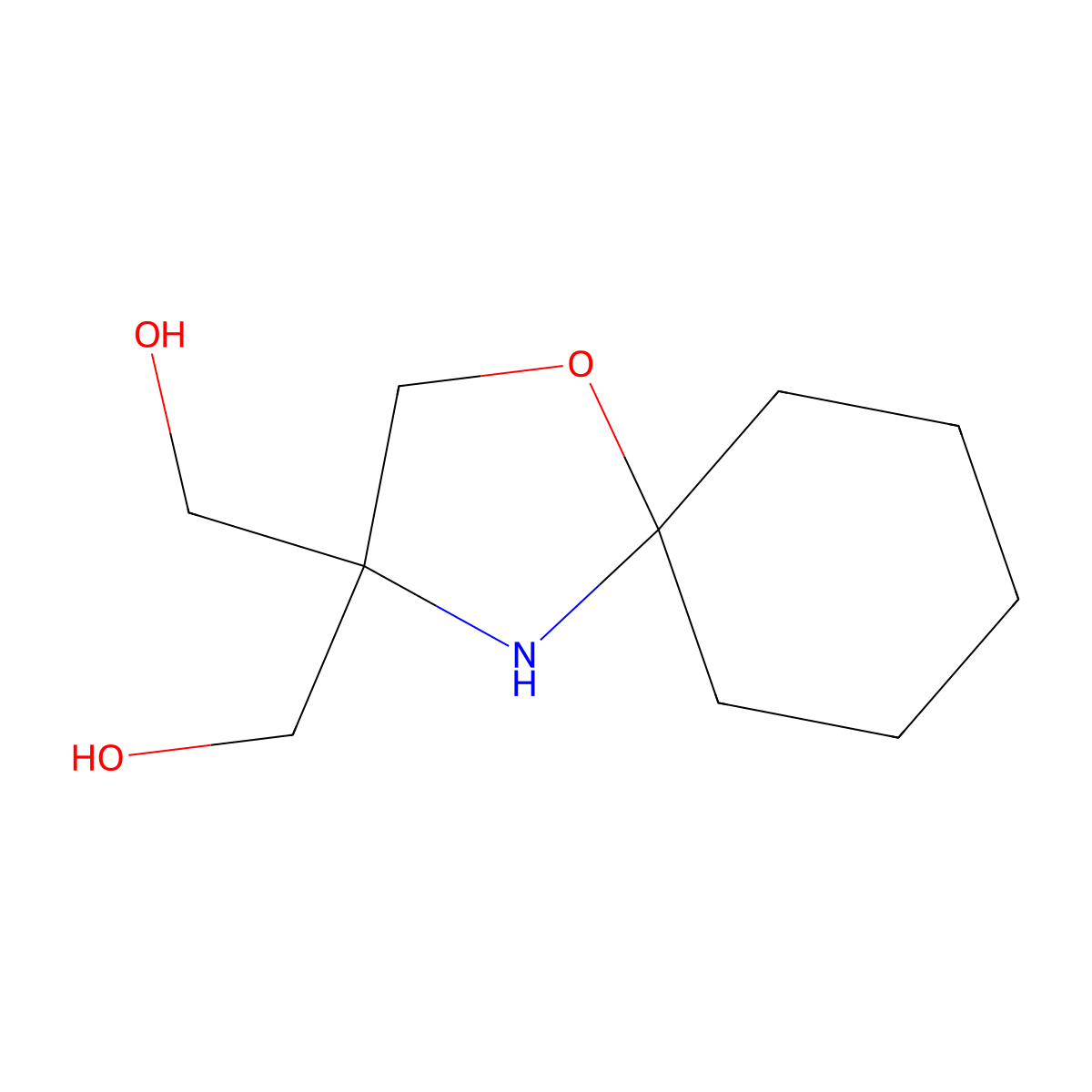 1-Oxa-4-azaspiro(4.5)decane-3,3-dimethanol molecular structure, CAS 63478-84-2