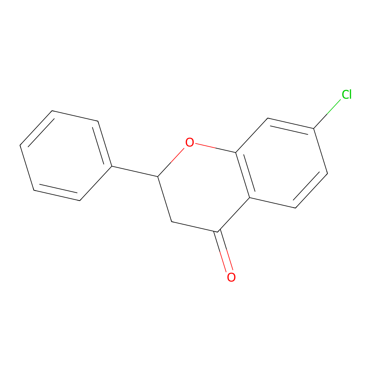 4H-1-Benzopyran-4-one, 7-chloro-2,3-dihydro-2-phenyl- molecular structure, CAS 63483-33-0