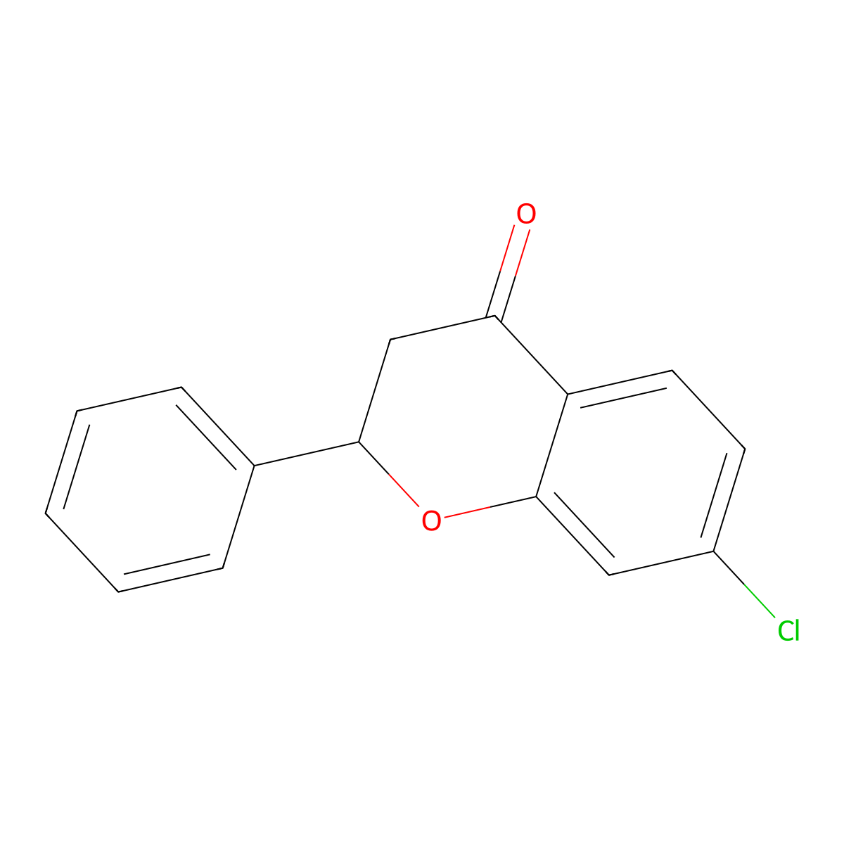4H-1-Benzopyran-4-one, 7-chloro-2,3-dihydro-2-phenyl- molecular structure, CAS 63483-33-0