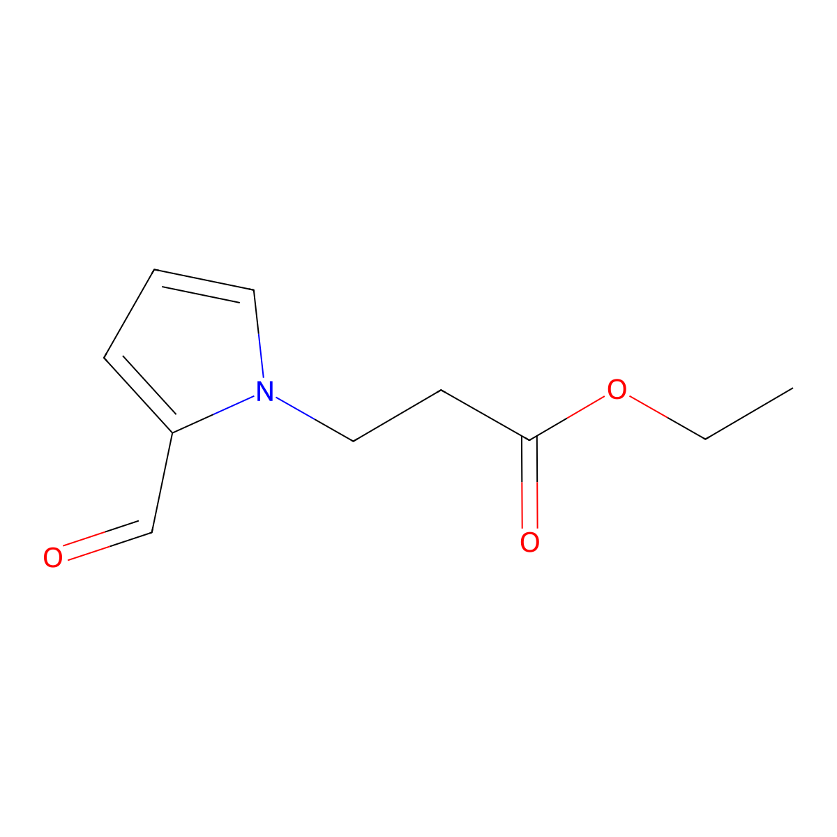 ethyl 3-(2-formyl-1H-pyrrol-1-yl)propanoate molecular structure, CAS 63486-69-1