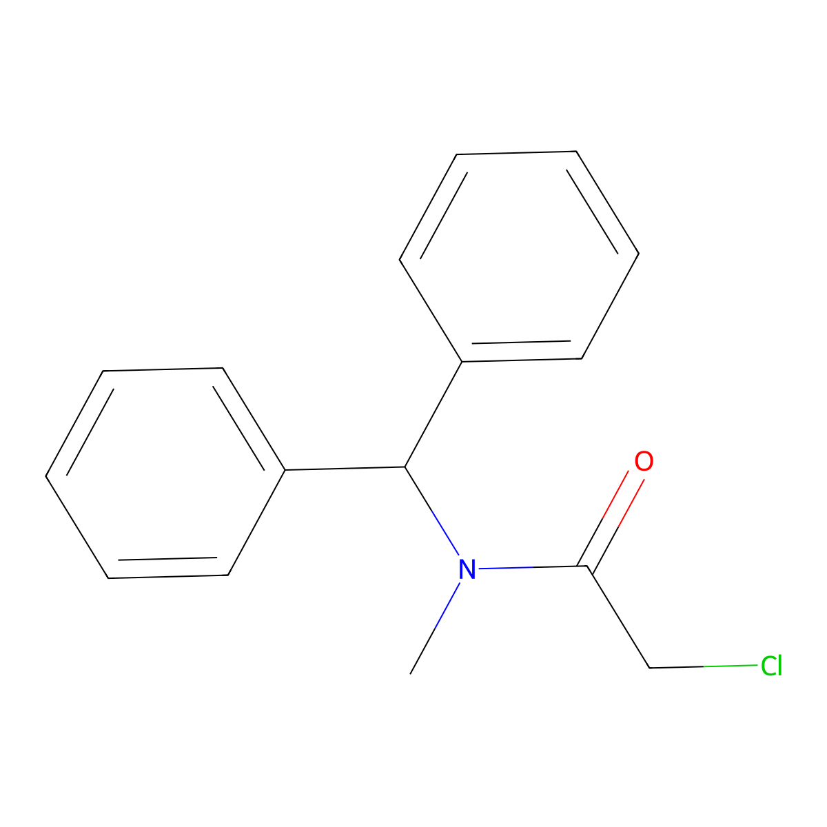 2-chloro-N-(diphenylmethyl)-N-methylacetamide molecular structure, CAS 63488-87-9
