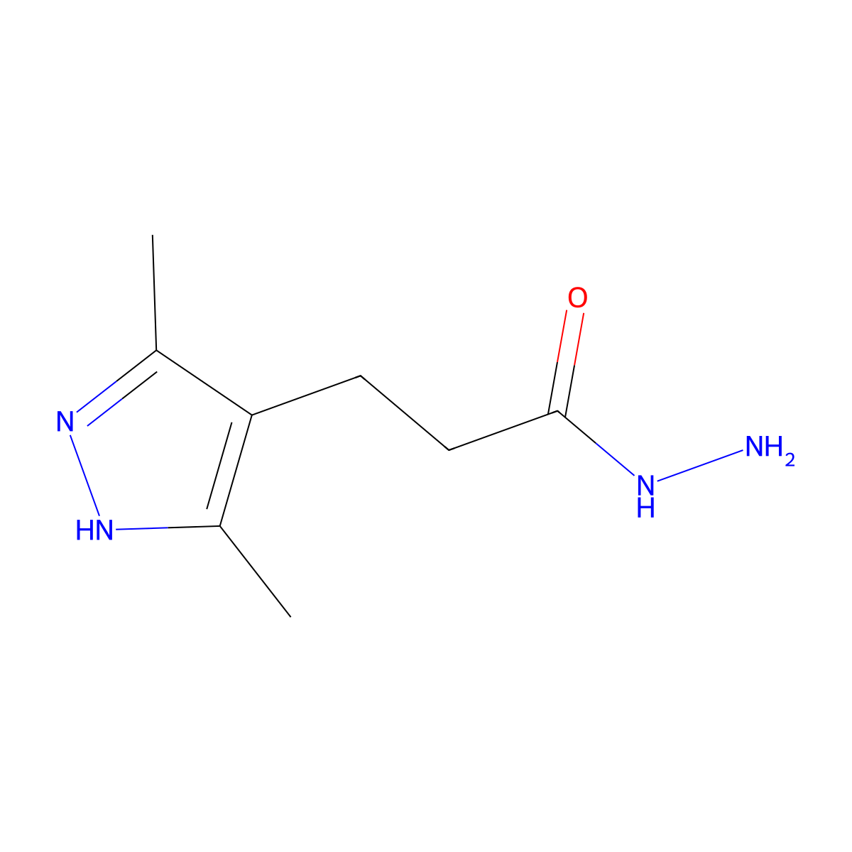 3-(3,5-dimethyl-1H-pyrazol-4-yl)propanohydrazide molecular structure, CAS 634884-72-3