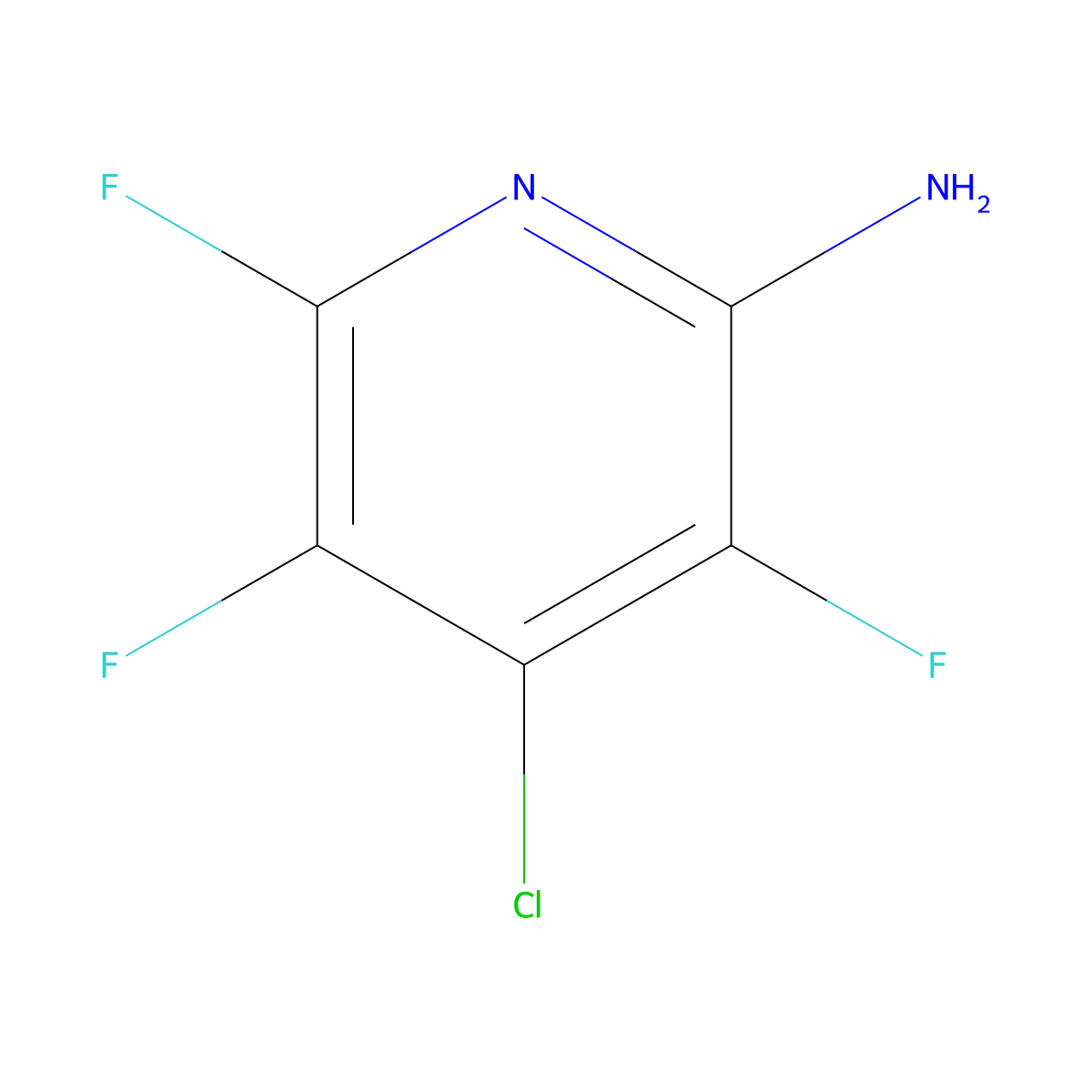4-Chloro-3,5,6-trifluoropyridin-2-amine molecular structure, CAS 63489-56-5