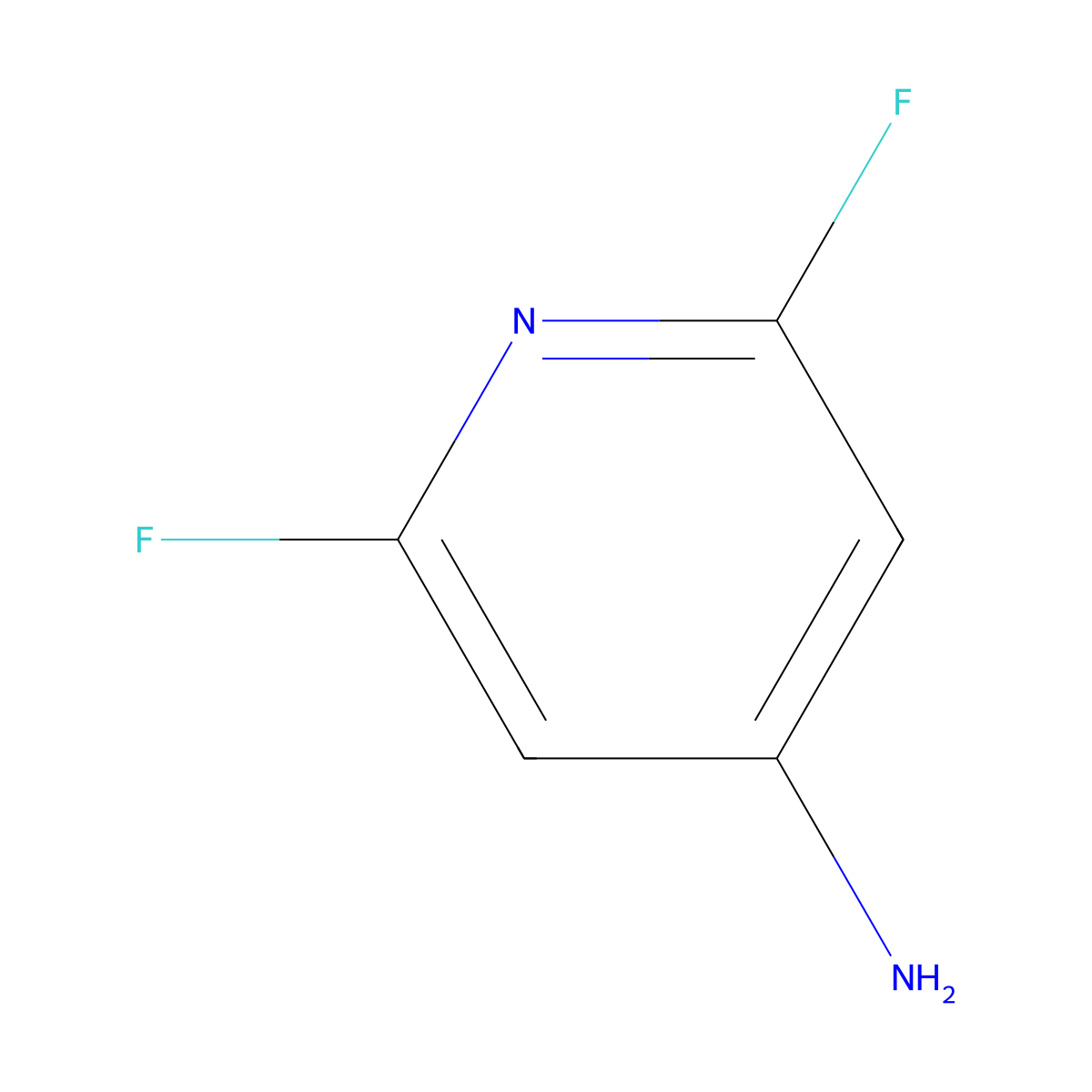 2,6-Difluoropyridin-4-amine molecular structure, CAS 63489-58-7