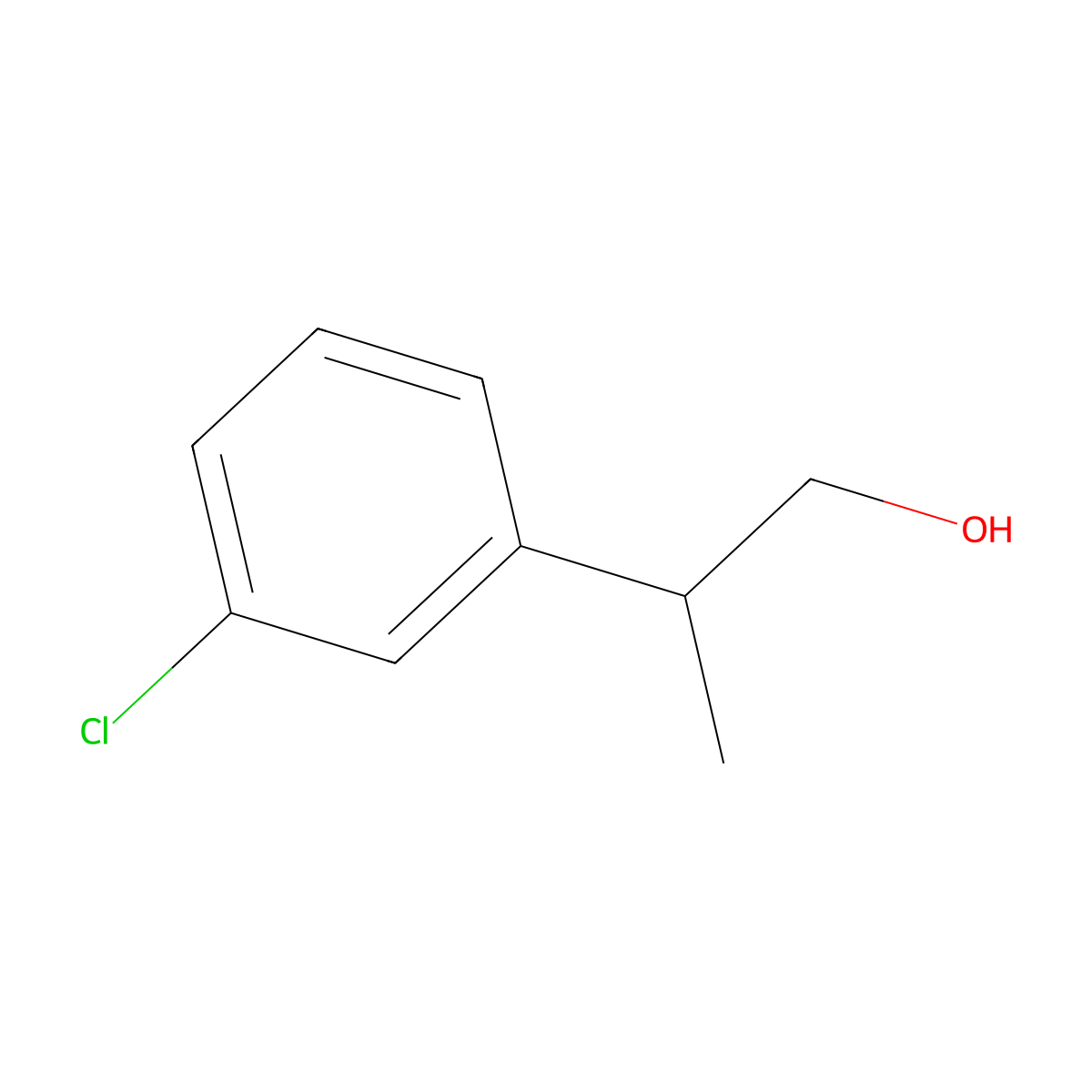 2-(3-Chlorophenyl)propan-1-ol molecular structure, CAS 63489-71-4
