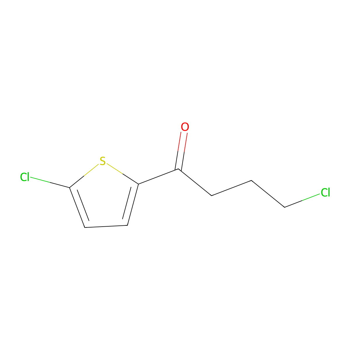 4-Chloro-1-(5-chlorothiophen-2-yl)butan-1-one molecular structure, CAS 63490-84-6