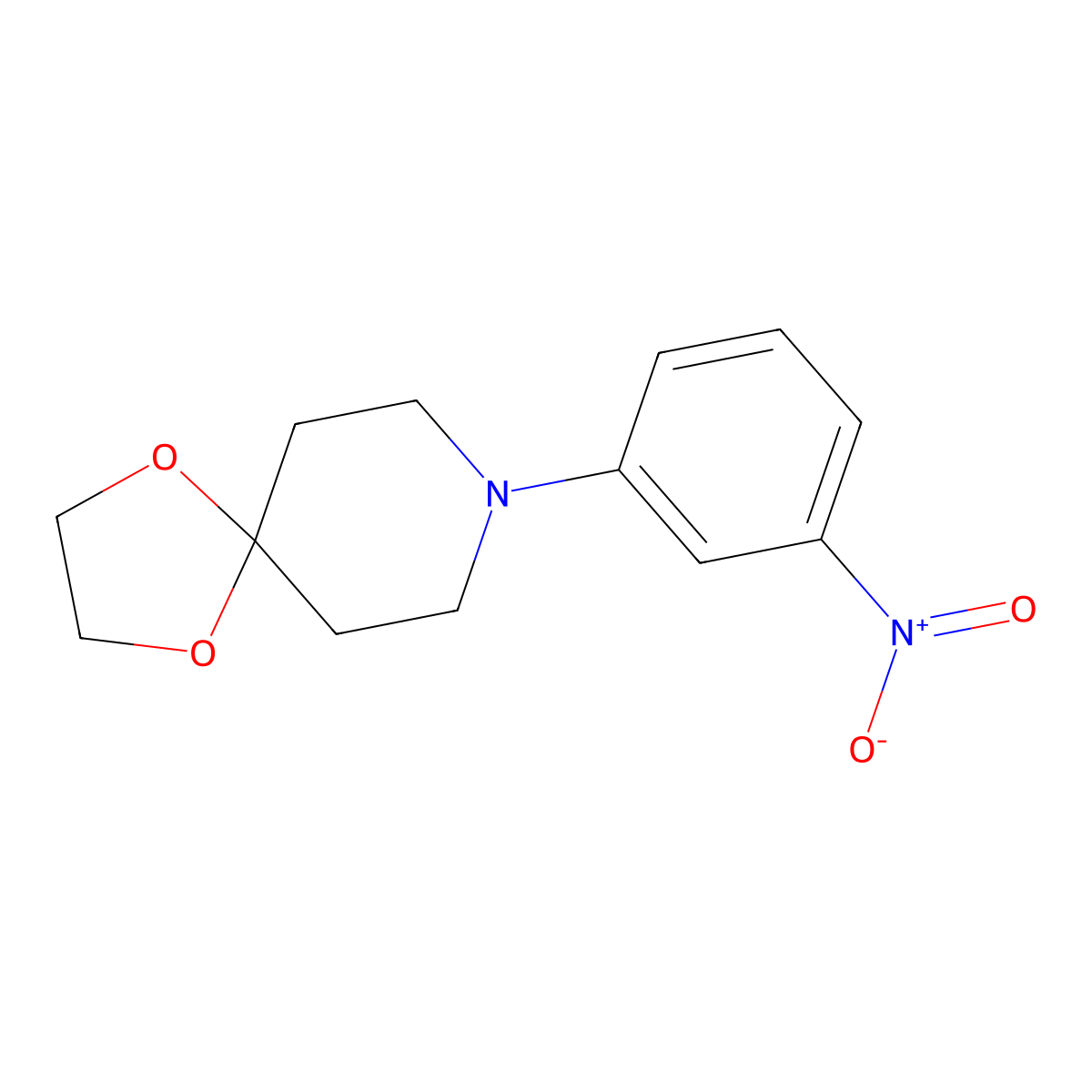 8-(3-Nitrophenyl)-1,4-dioxa-8-azaspiro[4.5]decane molecular structure, CAS 634904-79-3