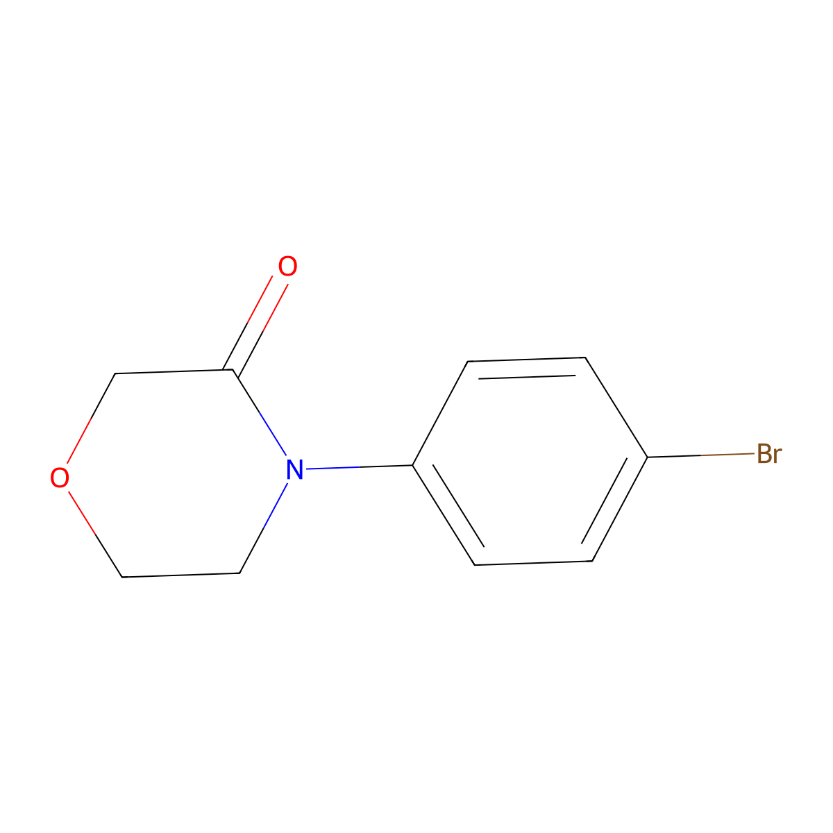 4-(4-Bromophenyl)morpholin-3-one molecular structure, CAS 634905-12-7