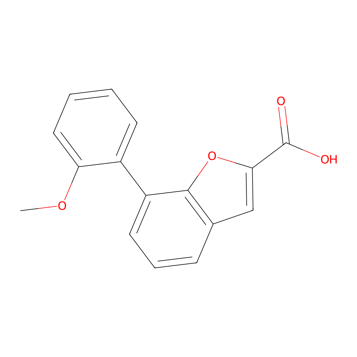 7-(2-Methoxyphenyl)-1-benzofuran-2-carboxylic acid molecular structure, CAS 634905-16-1