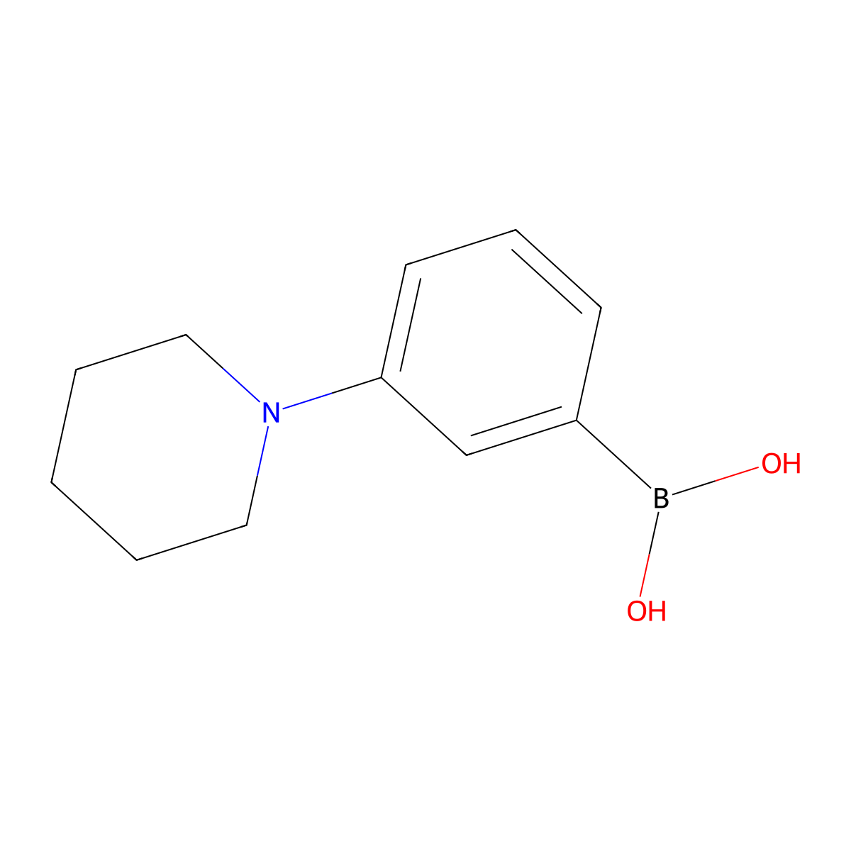 (3-(Piperidin-1-yl)phenyl)boronic acid molecular structure, CAS 634905-21-8