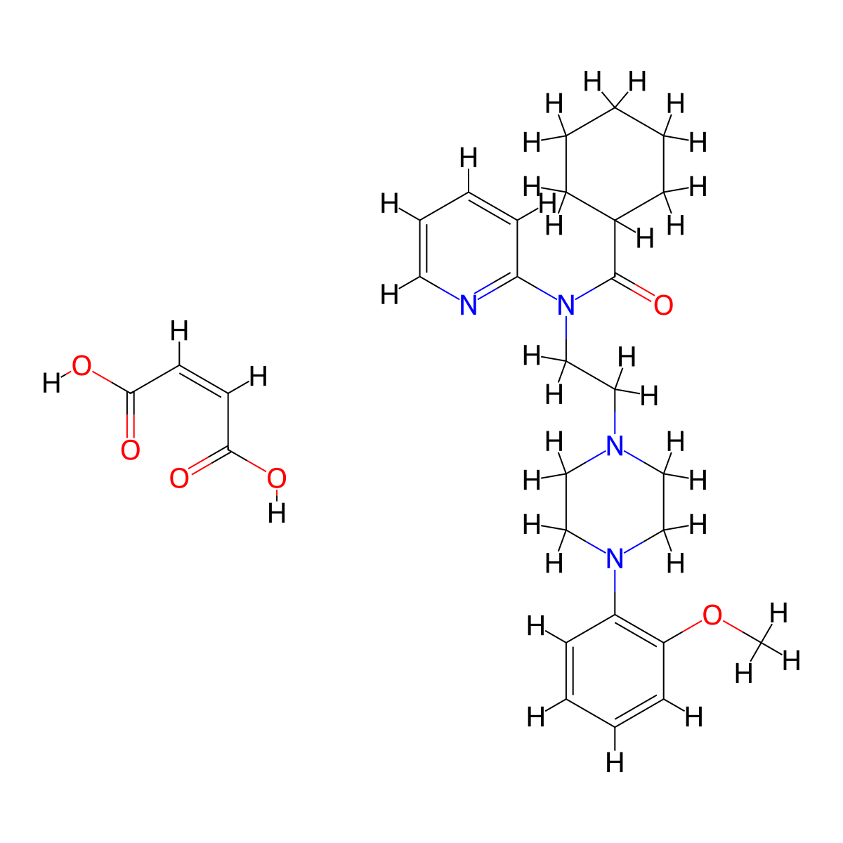 way-100635 maleate salt molecular structure, CAS 634908-75-1