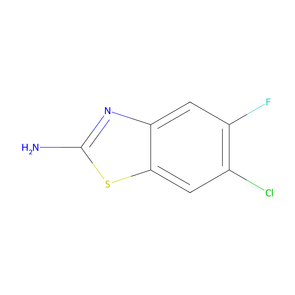 6-Chloro-5-fluorobenzo[d]thiazol-2-amine molecular structure, CAS 634909-27-6