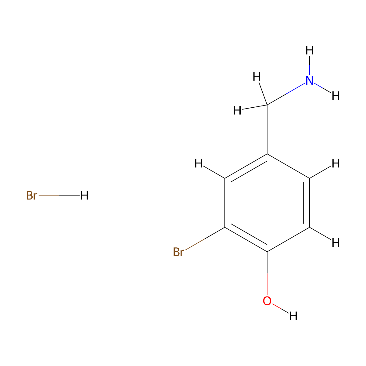 4-(Aminomethyl)-2-bromophenol hydrobromide molecular structure, CAS 63491-89-4