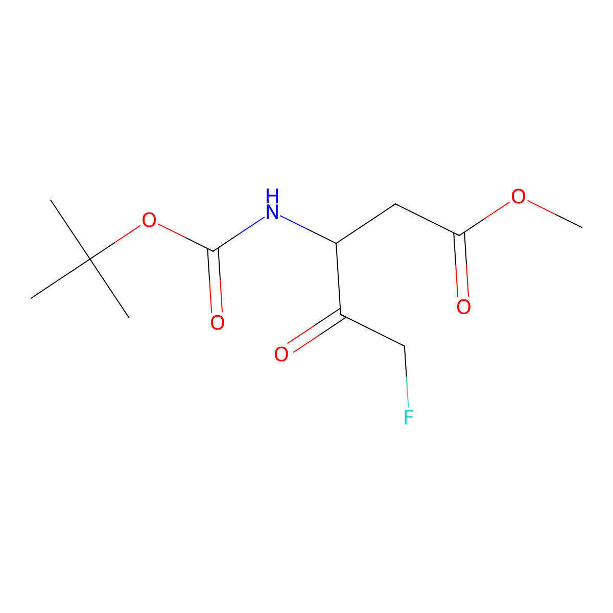 Methyl 3-((tert-butoxy(hydroxy)methylidene)amino)-5-fluoro-4-oxopentanoate molecular structure, CAS 634911-80-1
