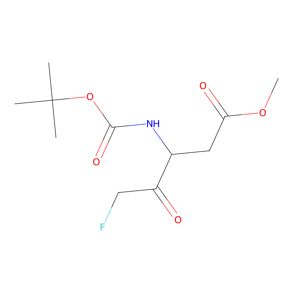 Methyl 3-((tert-butoxy(hydroxy)methylidene)amino)-5-fluoro-4-oxopentanoate molecular structure, CAS 634911-80-1