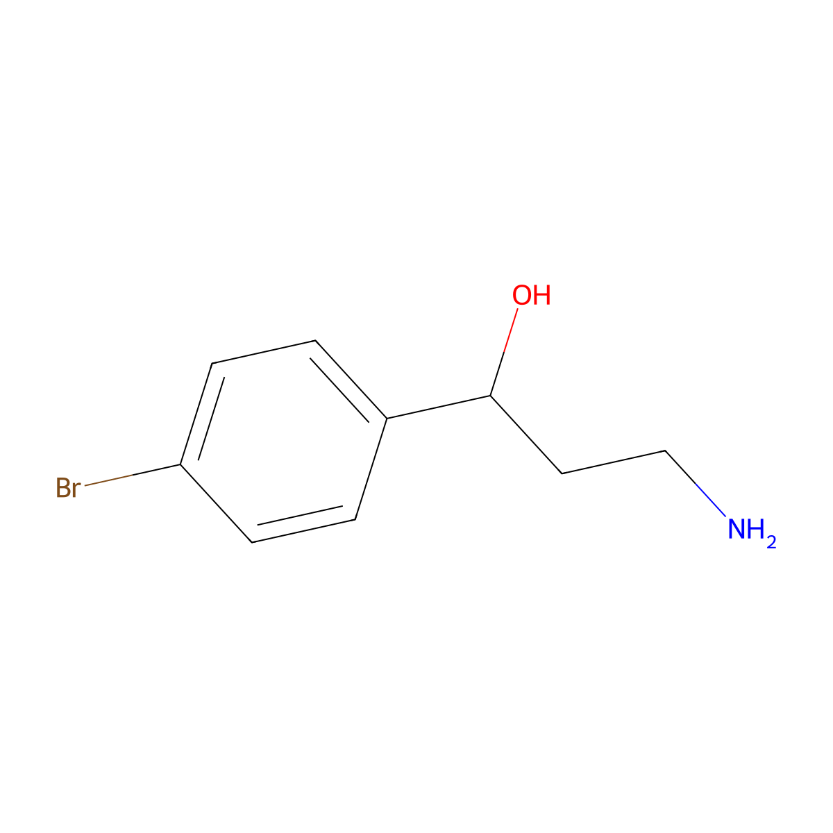 3-Amino-1-(4-bromophenyl)propan-1-ol molecular structure, CAS 634915-13-2