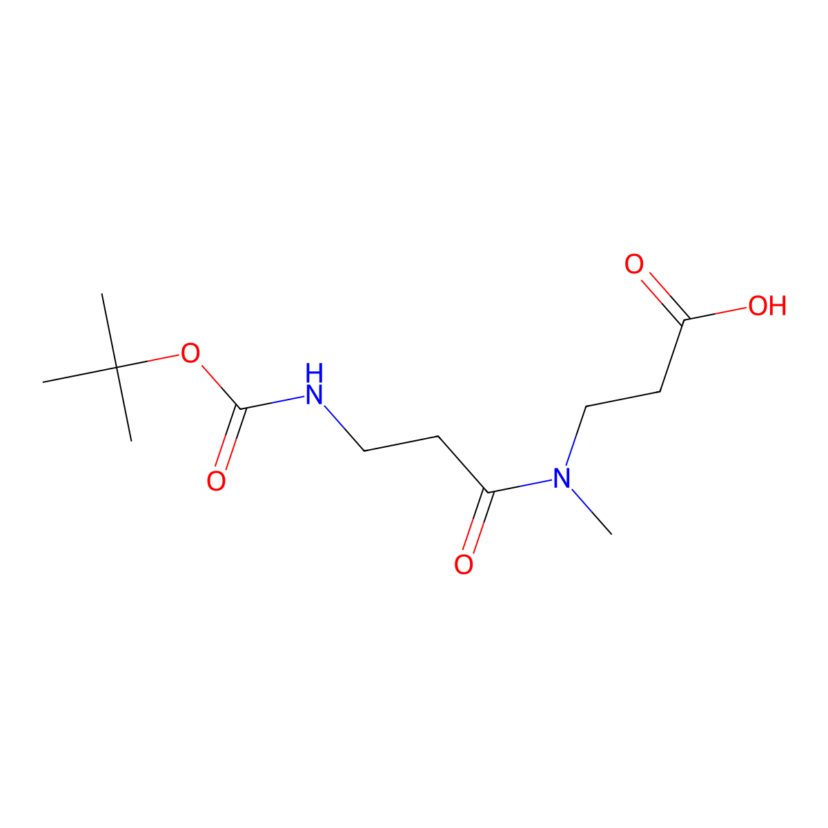 3-(3-{[(tert-butoxy)carbonyl]amino}-N-methylpropanamido)propanoic acid molecular structure, CAS 634915-98-3