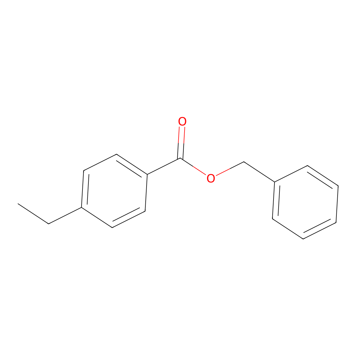 Benzoic acid, 4-ethyl-, phenylmethyl ester molecular structure, CAS 634917-14-9