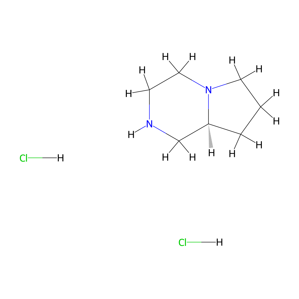 (8aS)-octahydropyrrolo[1,2-a]piperazine dihydrochloride molecular structure, CAS 634922-11-5