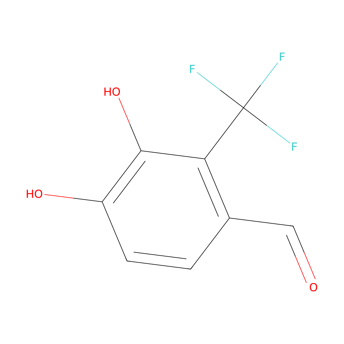 3,4-Dihydroxy-2-(trifluoromethyl)benzaldehyde molecular structure, CAS 634924-69-9