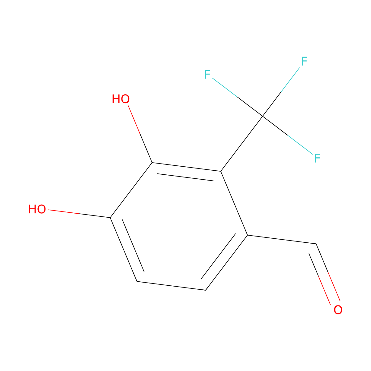 3,4-Dihydroxy-2-(trifluoromethyl)benzaldehyde molecular structure, CAS 634924-69-9