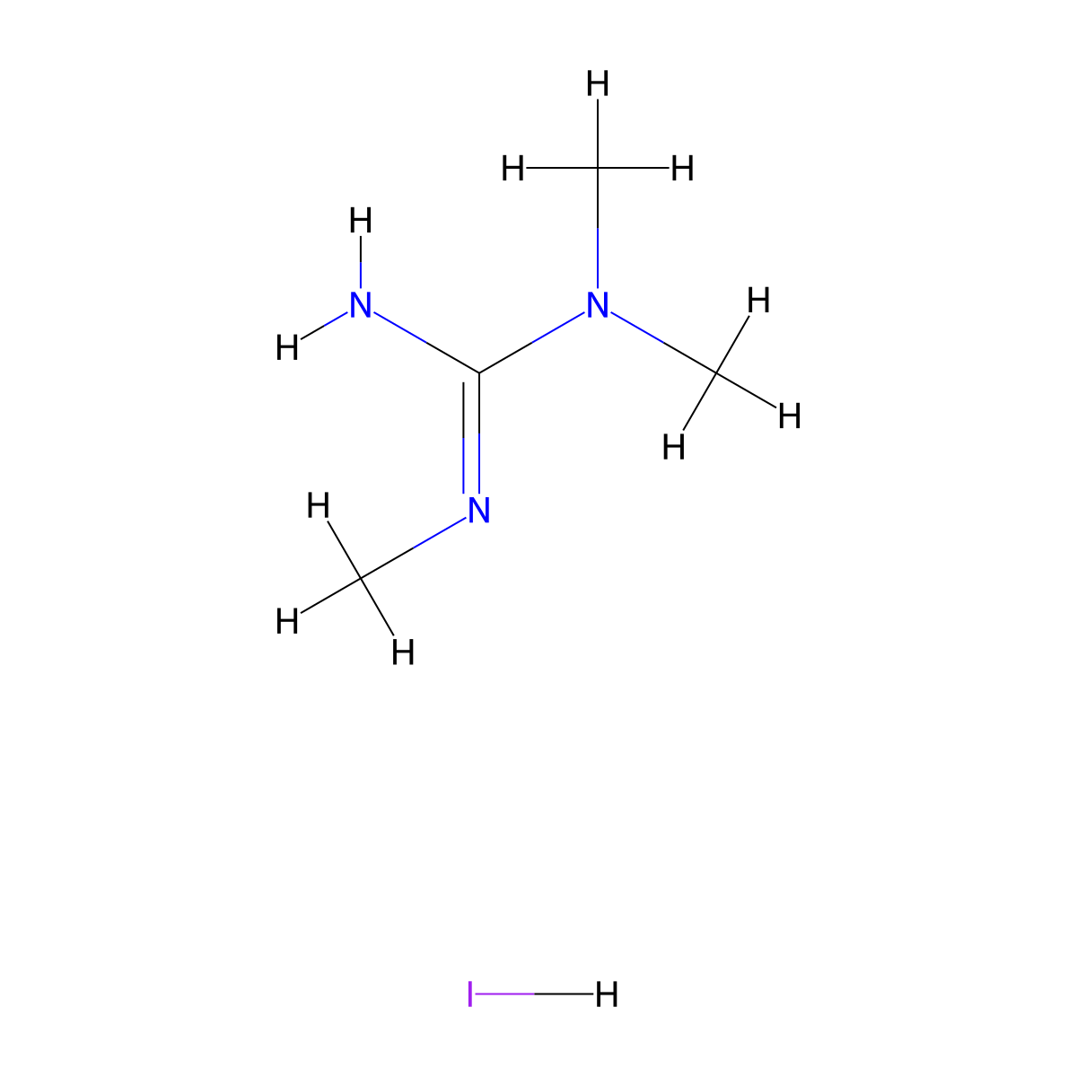 N,N,N''-trimethylguanidine hydroiodide molecular structure, CAS 63493-51-6