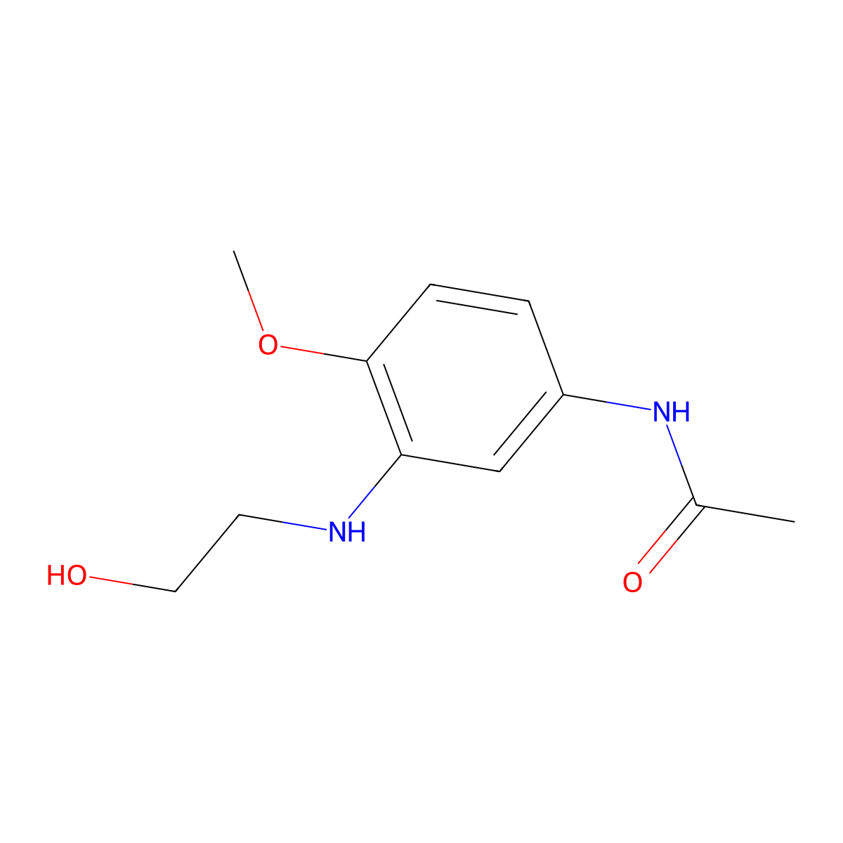 Acetamide, N-[3-[(2-hydroxyethyl)amino]-4-methoxyphenyl]- molecular structure, CAS 63494-13-3