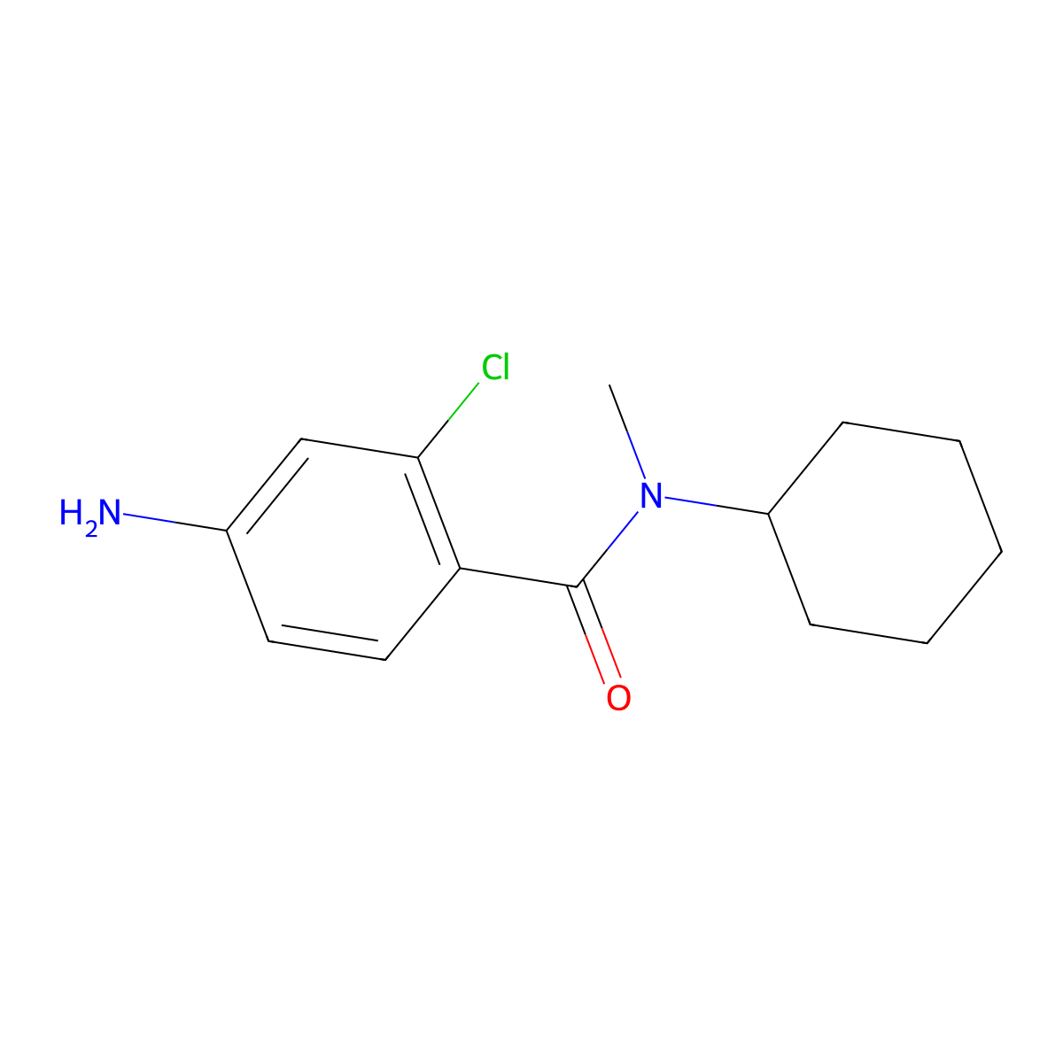 4-amino-2-chloro-N-cyclohexyl-N-methylbenzamide molecular structure, CAS 63497-59-6