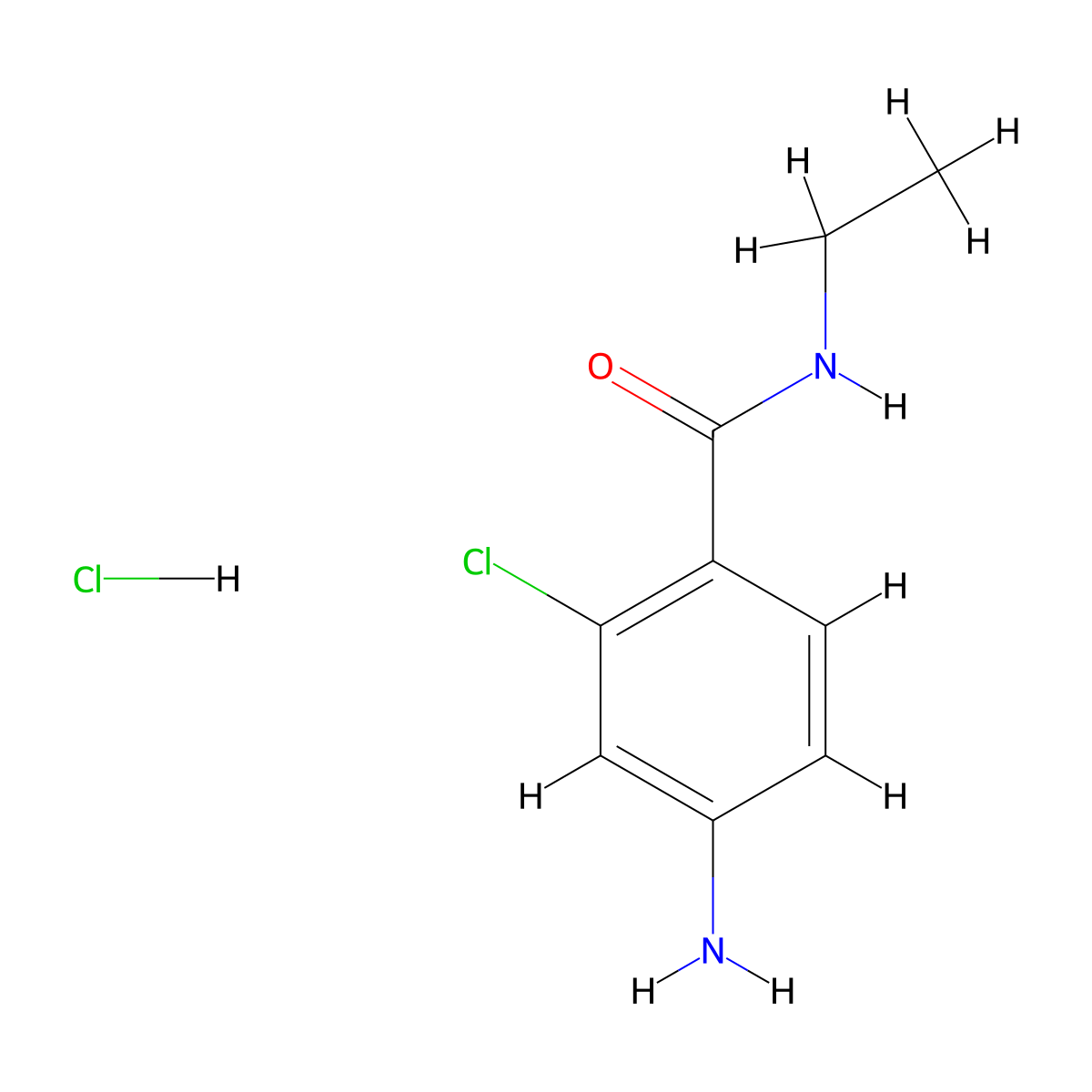 4-Amino-2-chloro-N-ethylbenzamide hydrochloride molecular structure, CAS 63498-00-0