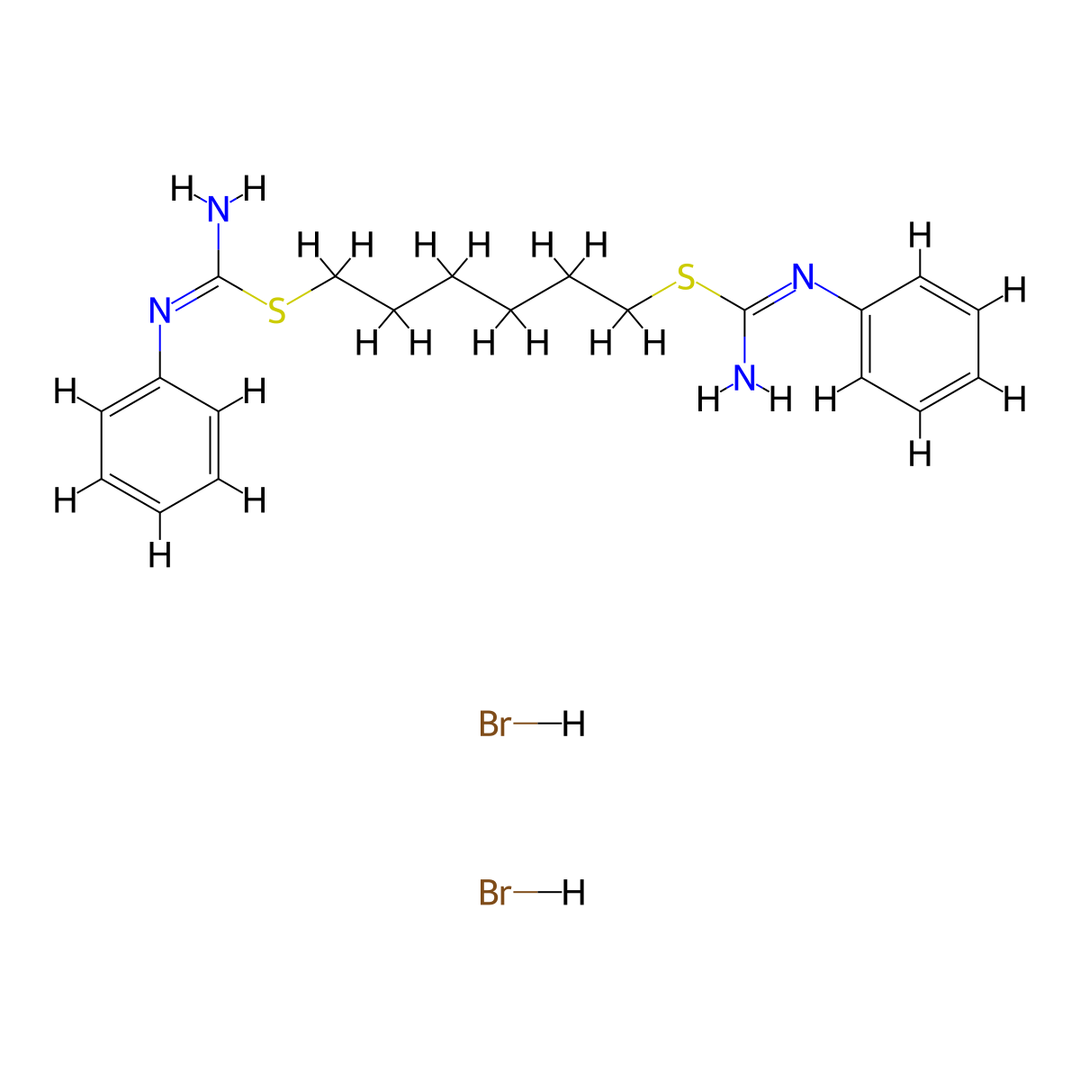 6-(N'-phenylcarbamimidoyl)sulfanylhexyl N'-phenylcarbamimidothioate;dihydrobromide molecular structure, CAS 63498-32-8