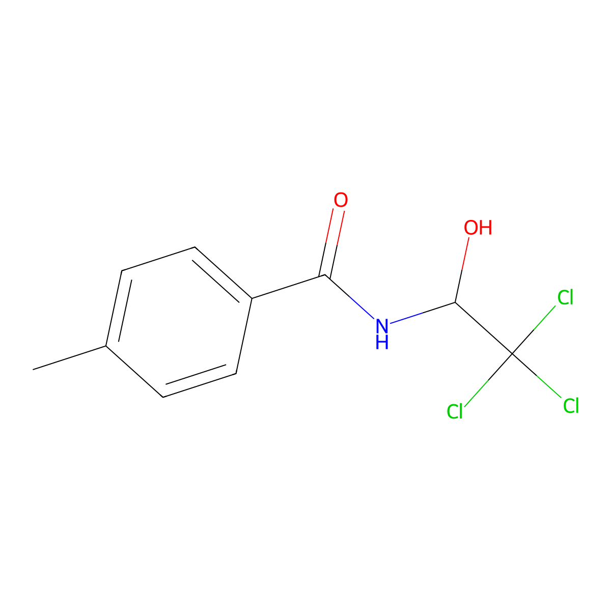 4-methyl-N-(2,2,2-trichloro-1-hydroxyethyl)benzamide molecular structure, CAS 63499-60-5