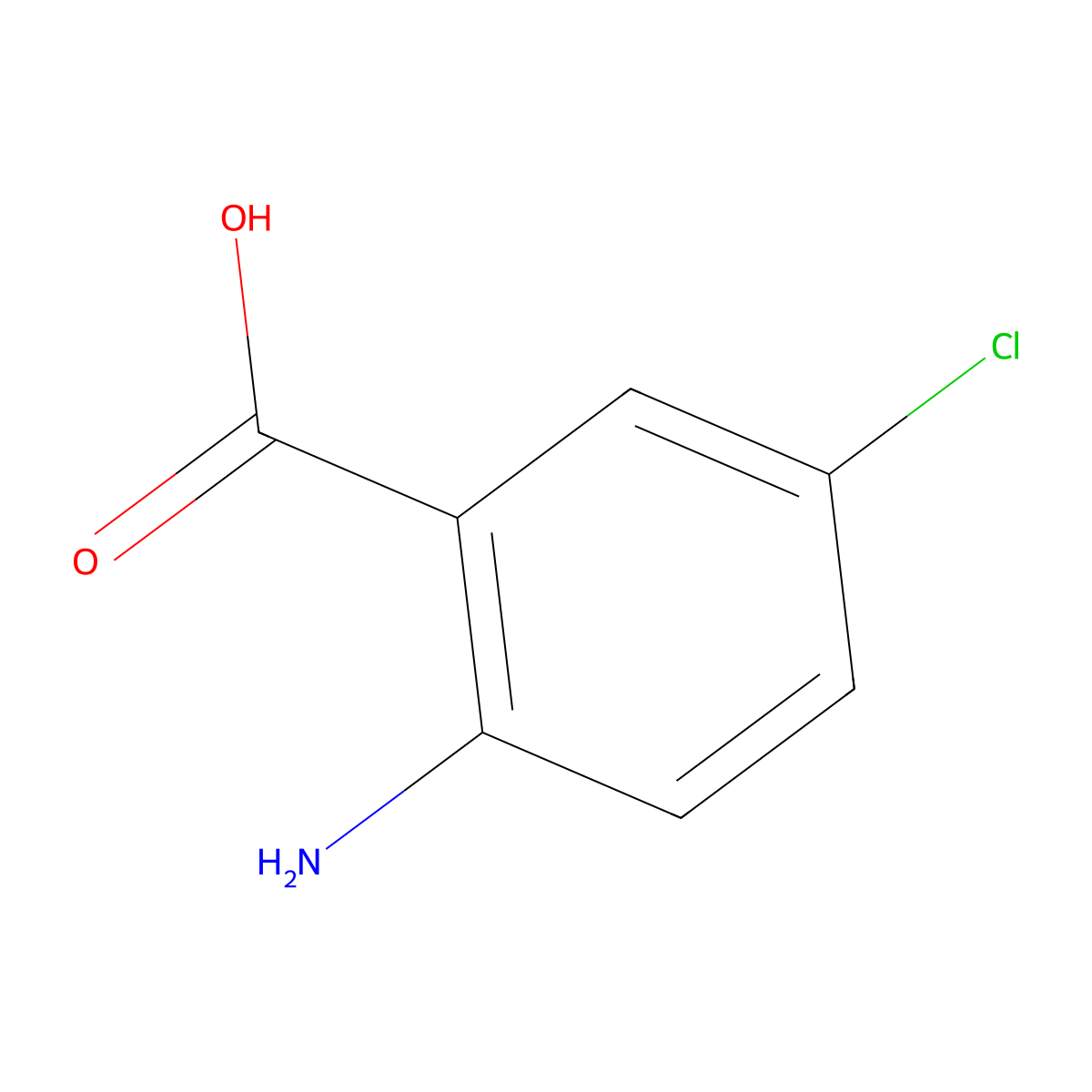 2-Amino-5-chlorobenzoic acid molecular structure, CAS 635-21-2