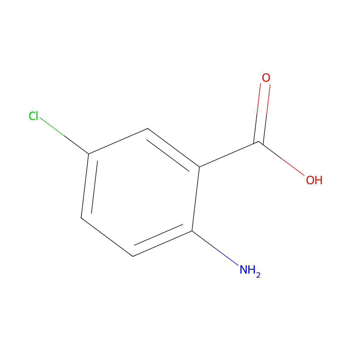 2-Amino-5-chlorobenzoic acid molecular structure, CAS 635-21-2