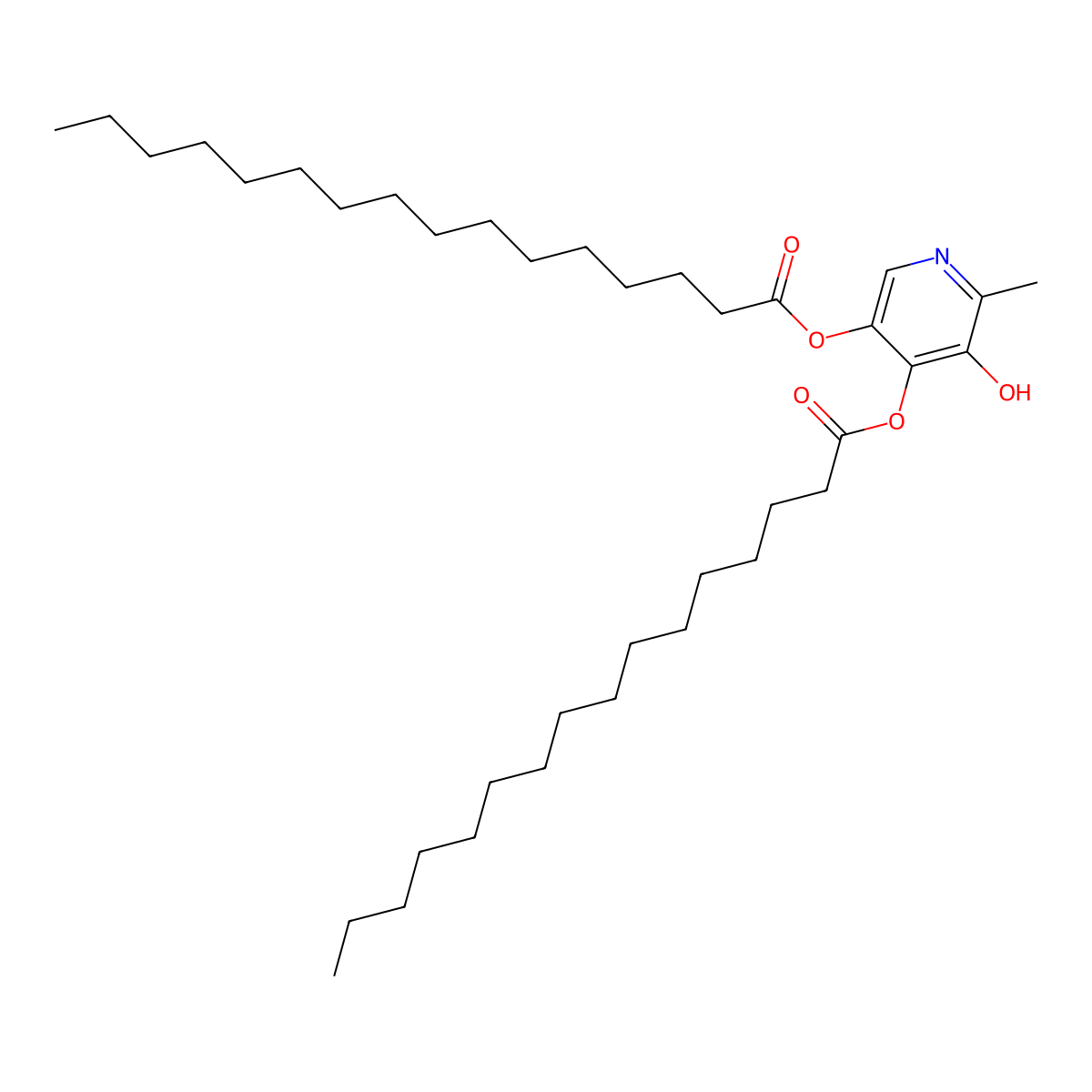 Pyridoxine dipalmitate molecular structure, CAS 635-38-1