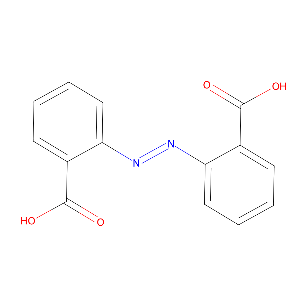 Benzoic acid, 2,2'-azobis- molecular structure, CAS 635-54-1