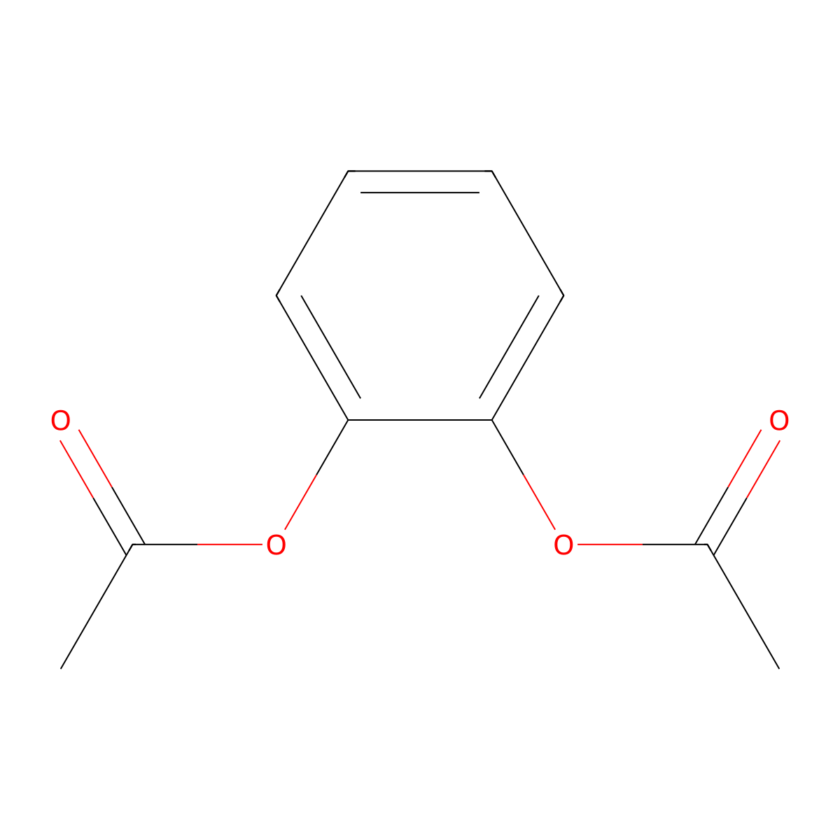 Catechol diacetate molecular structure, CAS 635-67-6