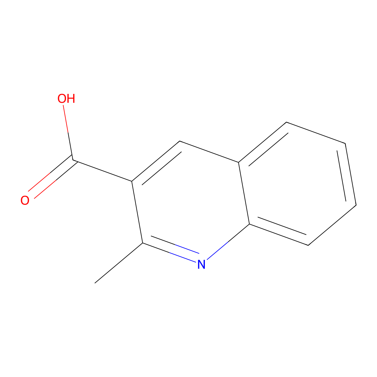 2-Methyl-3-quinolinecarboxylic acid molecular structure, CAS 635-79-0