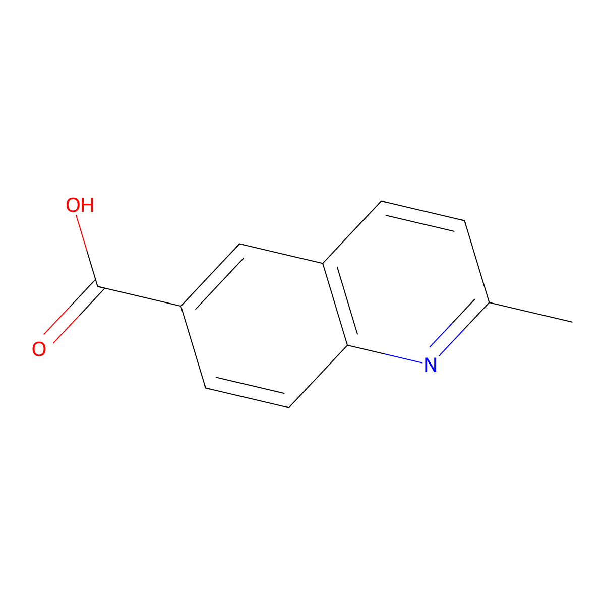 2-Methylquinoline-6-carboxylic acid molecular structure, CAS 635-80-3