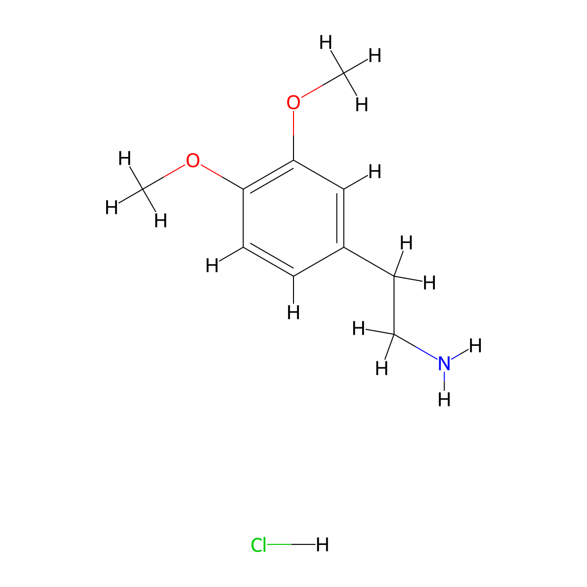 Homoveratrylamine hydrochloride molecular structure, CAS 635-85-8