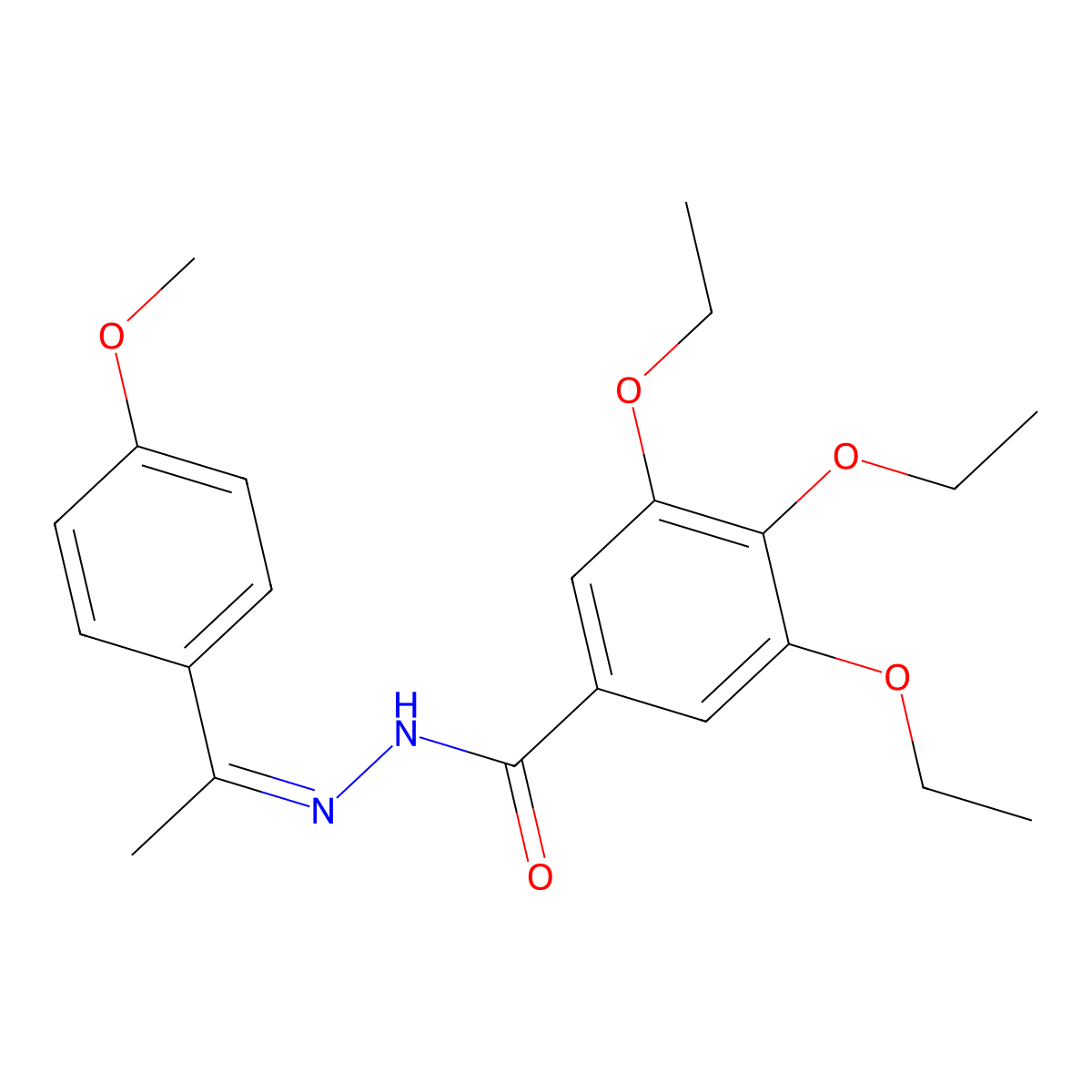 3,4,5-triethoxy-N-[1-(4-methoxyphenyl)ethylideneamino]benzamide molecular structure, CAS 6350-87-4