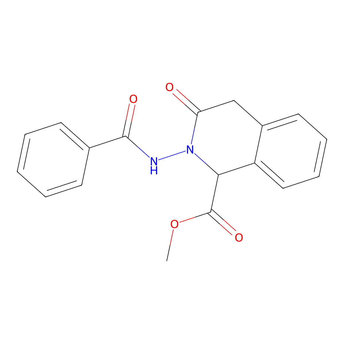 Methyl 2-benzamido-3-oxo-1,4-dihydroisoquinoline-1-carboxylate molecular structure, CAS 63500-02-7